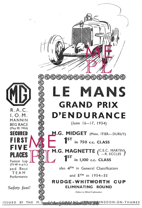 : 1934 Success At Le Mans For The MG Midget & MG Magnette : 1934 Success At Le Mans For The MG Midget & MG Magnette