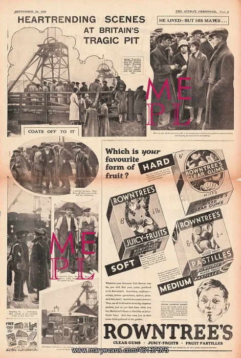 : 1934 Sunday Chronicle Gresford Colliery mining disaster : 1934 Sunday Chronicle Gresford Colliery mining disaster