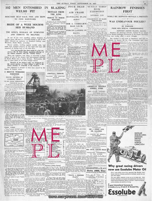 : 1934 Sunday Times Gresford Colliery mining disaster : 1934 Sunday Times Gresford Colliery mining disaster