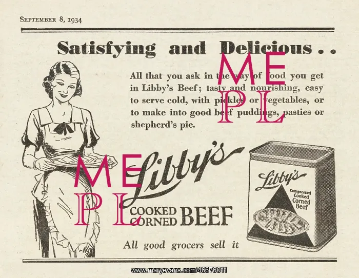 : 1934 UK Magazine Libby's Corned Beef Advert : 1934 UK Magazine Libby's Corned Beef Advert