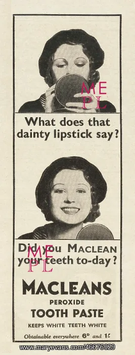 : 1934 UK Magazine Macleans Toothpaste Advert : 1934 UK Magazine Macleans Toothpaste Advert
