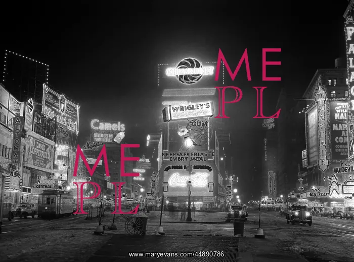  : 1935 Nyc Times Square Lighted