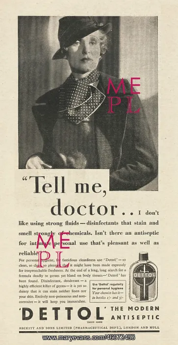 : 1935 UK Magazine Dettol Advert : 1935 UK Magazine Dettol Advert