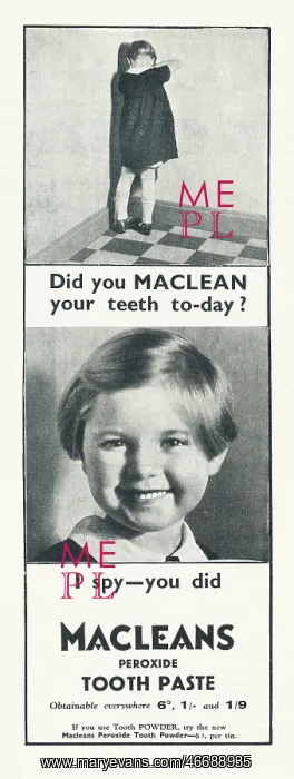 : 1935 UK Magazine Macleans Toothpaste Advert : 1935 UK Magazine Macleans Toothpaste Advert
