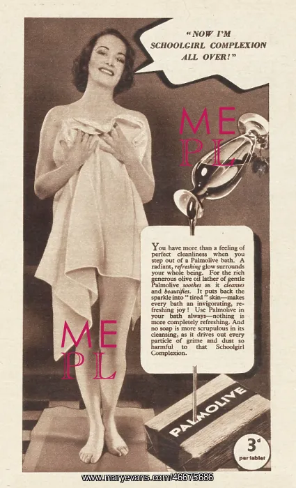 : 1935 UK Magazine Palmolive Soap Advert : 1935 UK Magazine Palmolive Soap Advert
