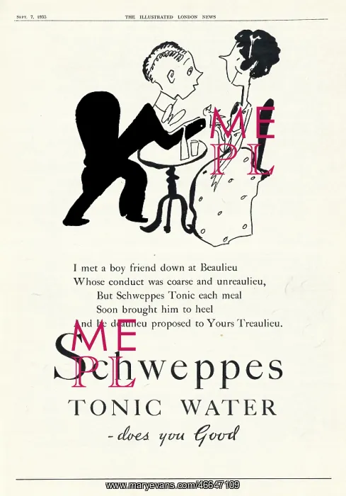 : 1935 UK Magazine Schweppes Drinks Advert : 1935 UK Magazine Schweppes Drinks Advert