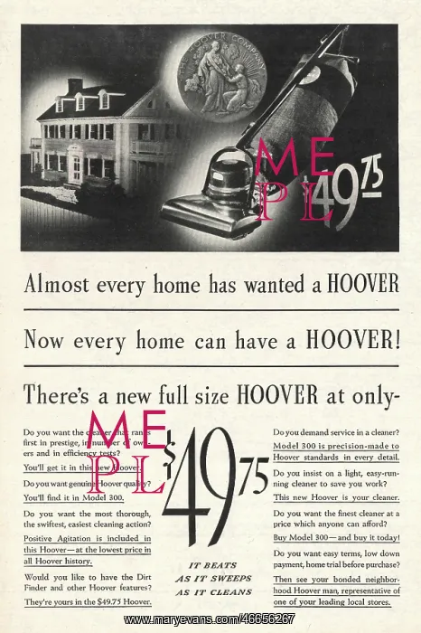 : 1935 U.S. Magazine Hoover Advert : 1935 U.S. Magazine Hoover Advert