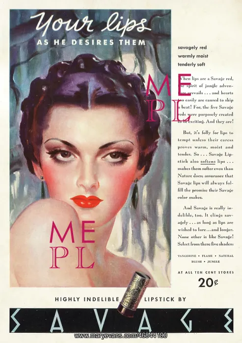 : 1936 Savage lipstick advert : 1936 Savage lipstick advert