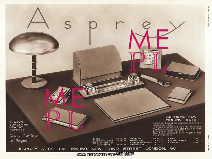 : 1936 UK Magazine Asprey Silverware Advert : 1936 UK Magazine Asprey Silverware Advert