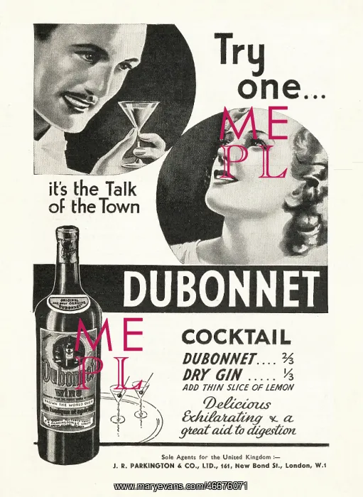 : 1936 UK Magazine Dubonnet Advert : 1936 UK Magazine Dubonnet Advert