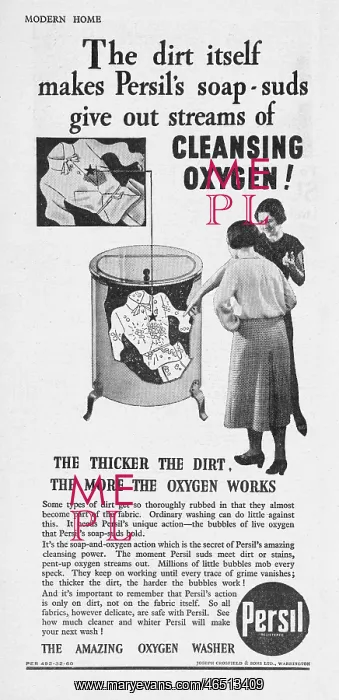 : 1936 UK Magazine Persil Advert : 1936 UK Magazine Persil Advert