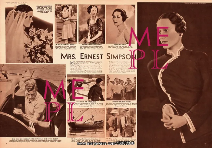 : 1936 Weekly Illustrated Mrs Wallis Simpson : 1936 Weekly Illustrated Mrs Wallis Simpson