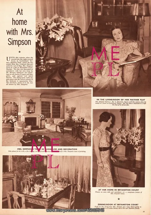 : 1936 Weekly Illustrated Mrs Wallis Simpson : 1936 Weekly Illustrated Mrs Wallis Simpson