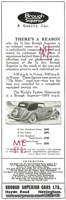 : 1937 Brough Superior 3.5 Litre Drophead Coupe : 1937 Brough Superior 3.5 Litre Drophead Coupe
