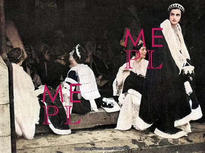 : 1937 Coronation - Abbey guests stranded in rain after : 1937 Coronation - Abbey guests stranded in rain after