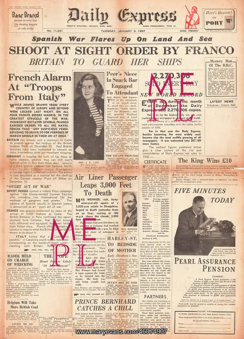  : 1937 Daily Express Spanish Civil War