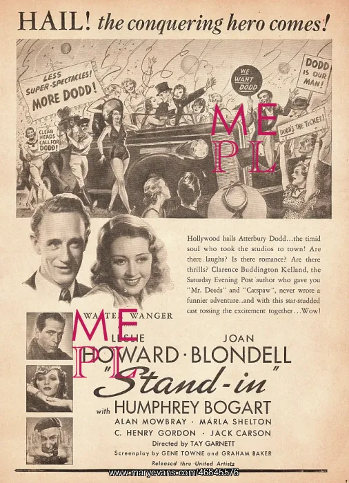 : 1937 film advert Stand In : 1937 film advert Stand In