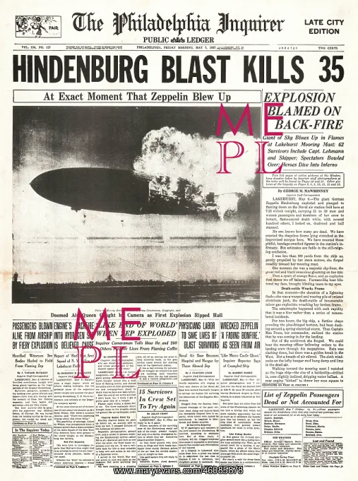 : 1937 Hindenburg zeppelin disaster : 1937 Hindenburg zeppelin disaster
