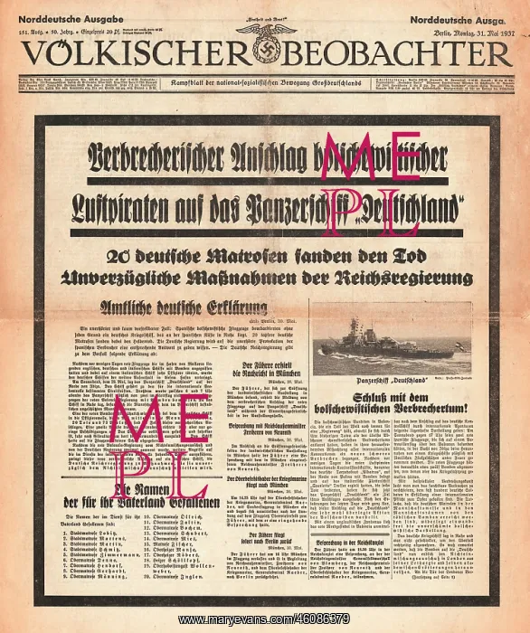 : 1937 Russian bombers attack the Deutschland : 1937 Russian bombers attack the Deutschland