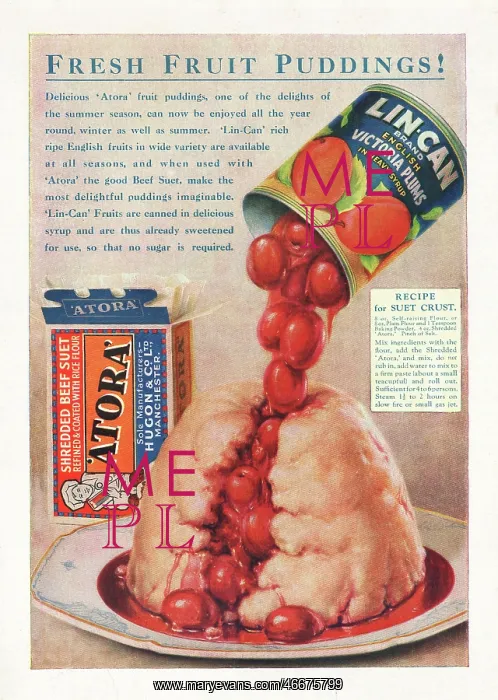 : 1937 UK Magazine Atora Suet Ad : 1937 UK Magazine Atora Suet Ad