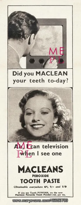 : 1937 UK Magazine Macleans Toothpaste Advert : 1937 UK Magazine Macleans Toothpaste Advert