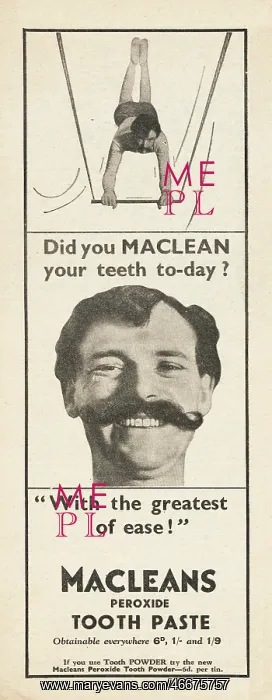 : 1937 UK Magazine Macleans Toothpaste Advert : 1937 UK Magazine Macleans Toothpaste Advert