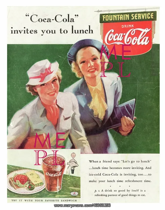 : 1937 U.S. Magazine Coca Cola Advert : 1937 U.S. Magazine Coca Cola Advert
