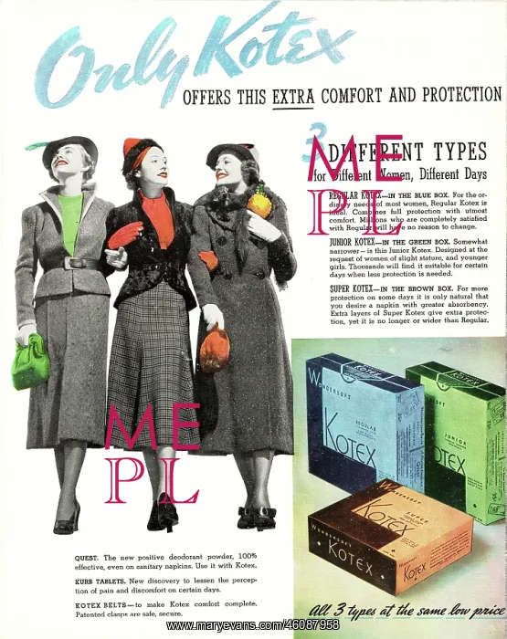 : 1937 U.S. Magazine Kotex Advert : 1937 U.S. Magazine Kotex Advert