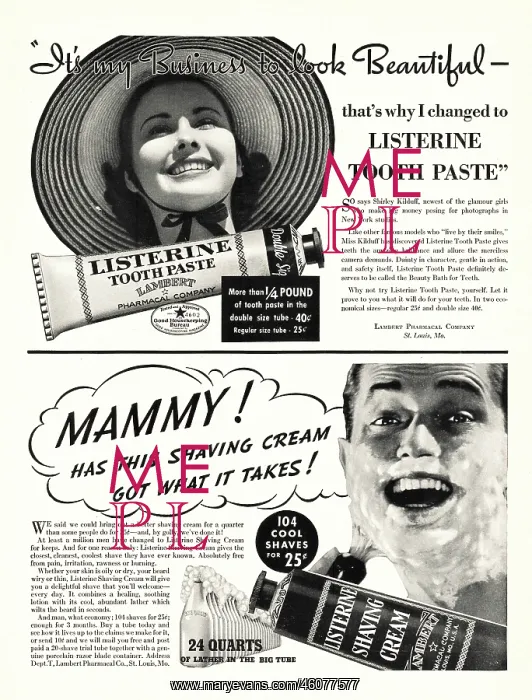 : 1937 U.S. Magazine Listerine Tooth Paste Advert : 1937 U.S. Magazine Listerine Tooth Paste Advert
