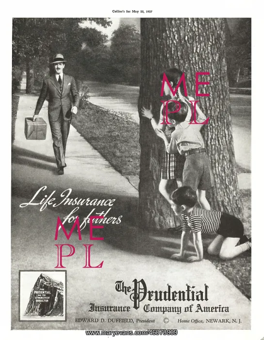 : 1937 U.S. Magazine Prudential Insurance Advert : 1937 U.S. Magazine Prudential Insurance Advert