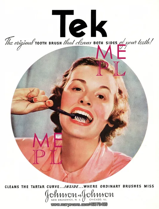 : 1937 U.S. Magazine Tek Toothbrushes Advert : 1937 U.S. Magazine Tek Toothbrushes Advert