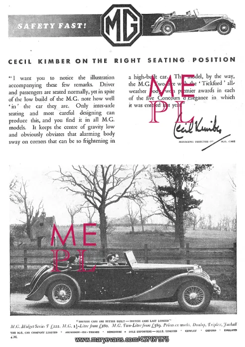  : 1938 MG Motor Cars