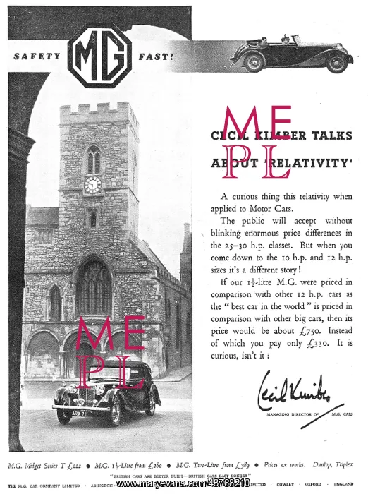  : 1938 MG Motor Cars