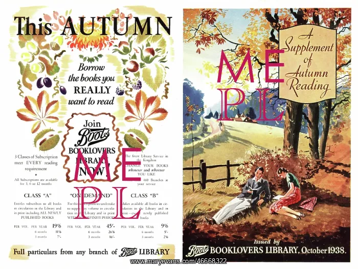 : 1938 UK Magazine Boots Library Advert : 1938 UK Magazine Boots Library Advert