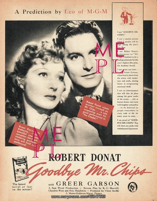 : 1939 film advert Goodbye Mr Chips : 1939 film advert Goodbye Mr Chips