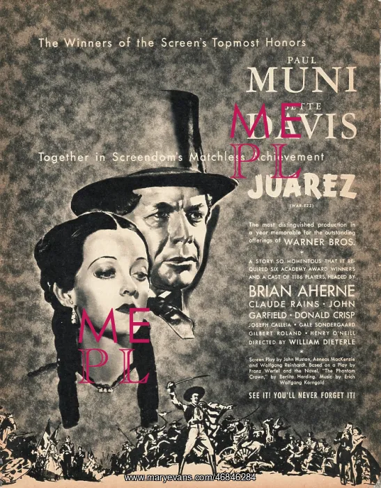 : 1939 film advert Juarez : 1939 film advert Juarez