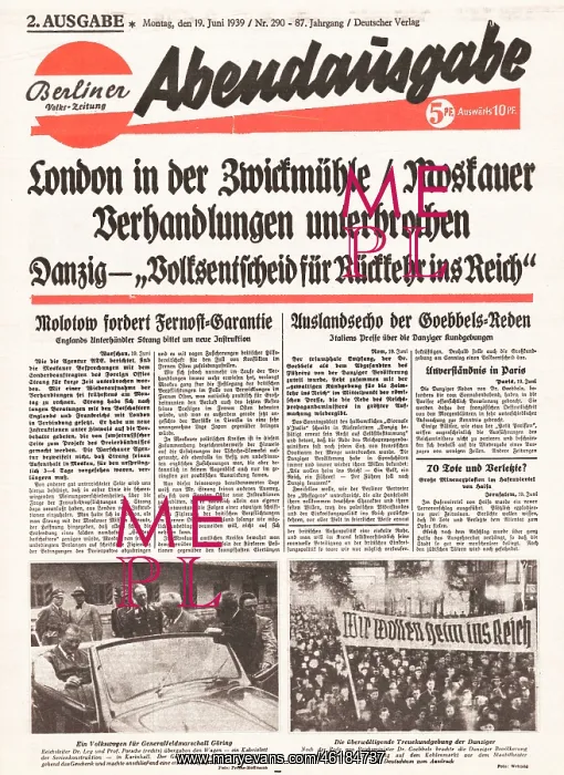 : 1939 Political crisis over Danzig : 1939 Political crisis over Danzig