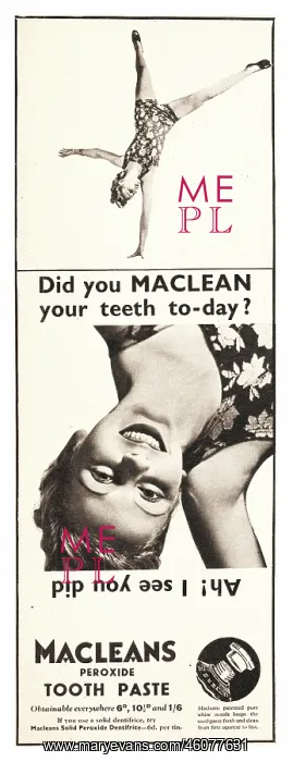 : 1939 UK Magazine Macleans Toothpaste Advert : 1939 UK Magazine Macleans Toothpaste Advert