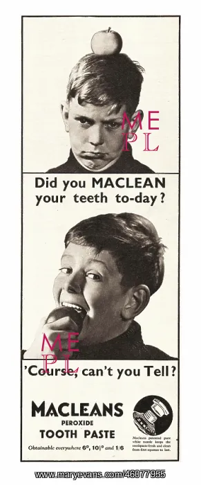 : 1939 UK Magazine Macleans Toothpaste Advert : 1939 UK Magazine Macleans Toothpaste Advert