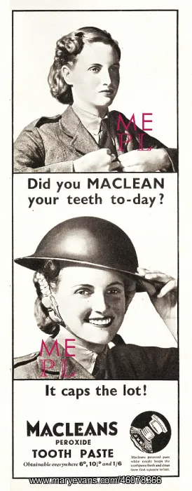 : 1939 UK Magazine Macleans Toothpaste Advert : 1939 UK Magazine Macleans Toothpaste Advert