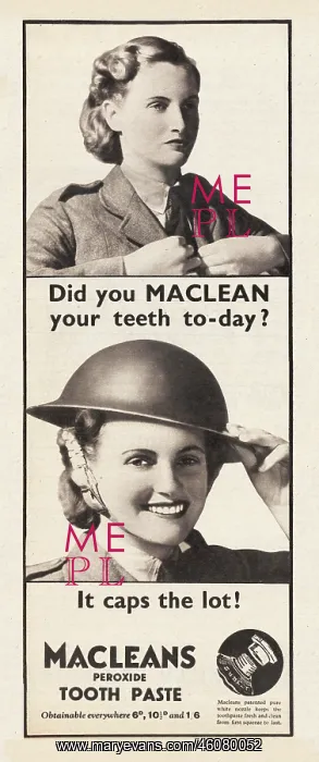 : 1939 UK Magazine Macleans Toothpaste Advert : 1939 UK Magazine Macleans Toothpaste Advert