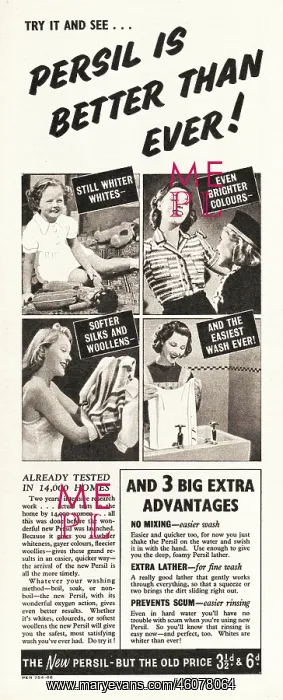 : 1939 UK Magazine Persil Advert : 1939 UK Magazine Persil Advert