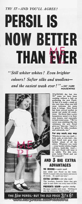 : 1939 UK Magazine Persil Advert : 1939 UK Magazine Persil Advert