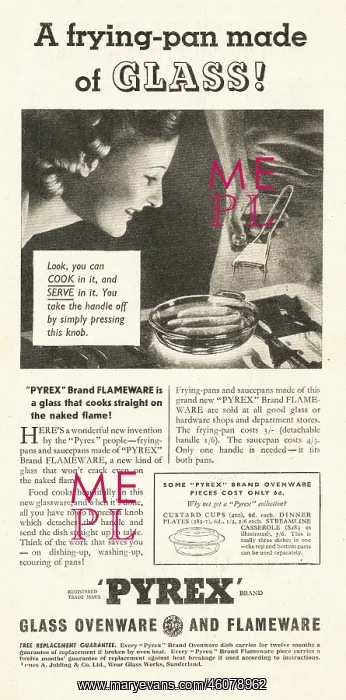 : 1939 UK Magazine Pyrex Advert