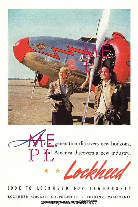 : 1939 U.S. Magazine Lockheed Aircraft Ad : 1939 U.S. Magazine Lockheed Aircraft Ad