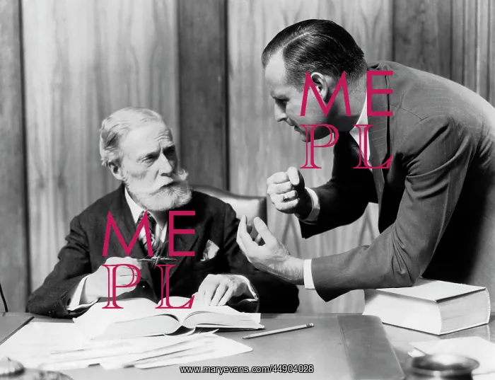 : 193Os Two Men In Office At Desk : 193Os Two Men In Office At Desk
