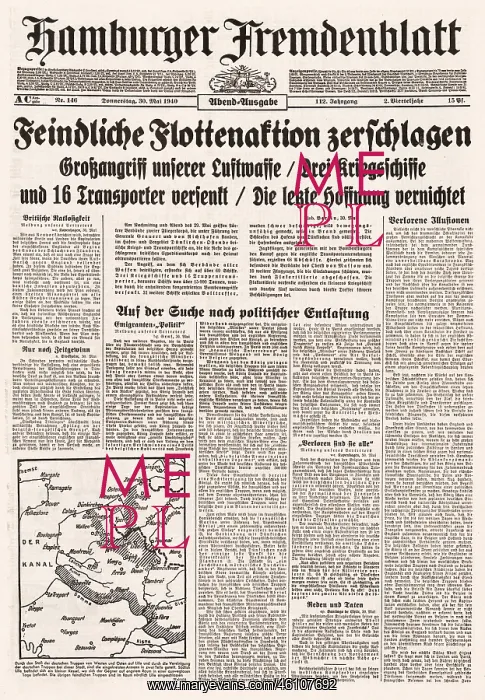 : 1940 Hamburger Frendenblatt Evacuation of Dunkirk : 1940 Hamburger Frendenblatt Evacuation of Dunkirk