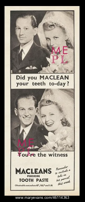 : 1940 UK Magazine Macleans Toothpaste Advert : 1940 UK Magazine Macleans Toothpaste Advert