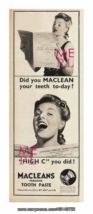: 1940 UK Magazine Macleans Toothpaste Advert : 1940 UK Magazine Macleans Toothpaste Advert