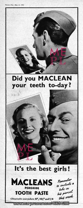 : 1940 UK Magazine Macleans Toothpaste Advert : 1940 UK Magazine Macleans Toothpaste Advert